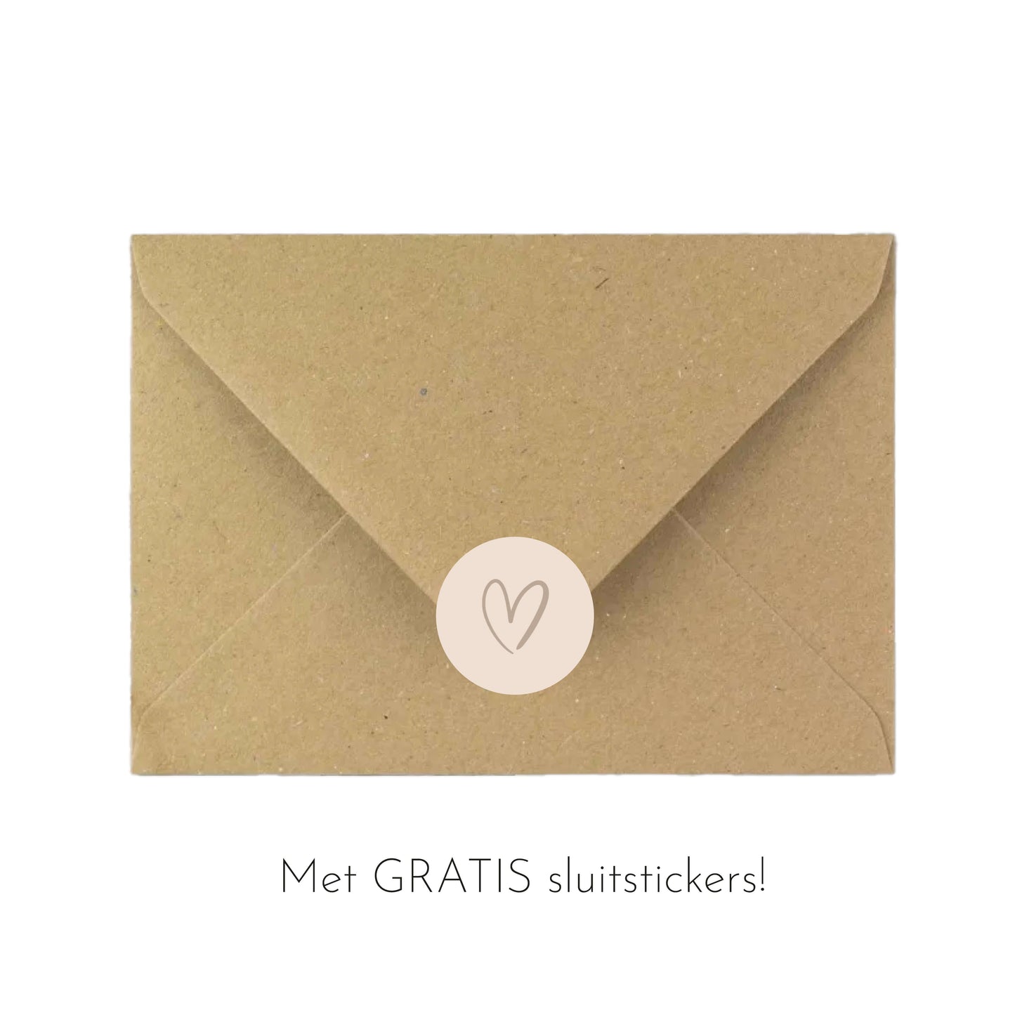 A6 kraft envelop + sluitsticker