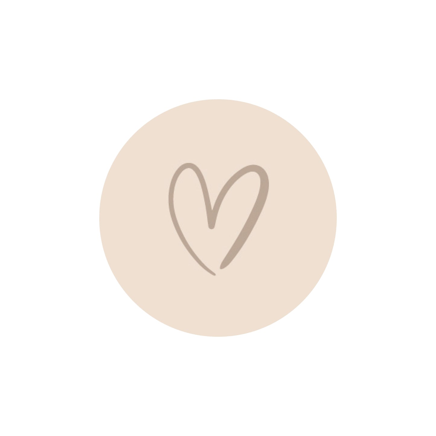 Sluitsticker hart beige bruin (12 stuks)