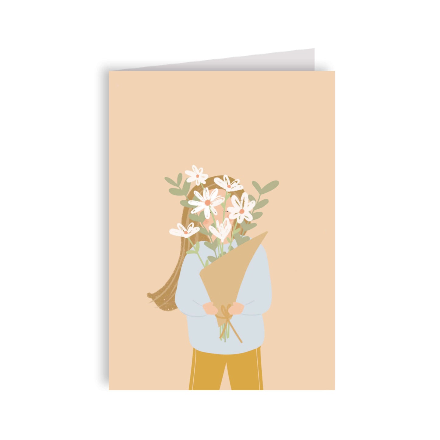 Wenskaart bloemen - Boeket blanco