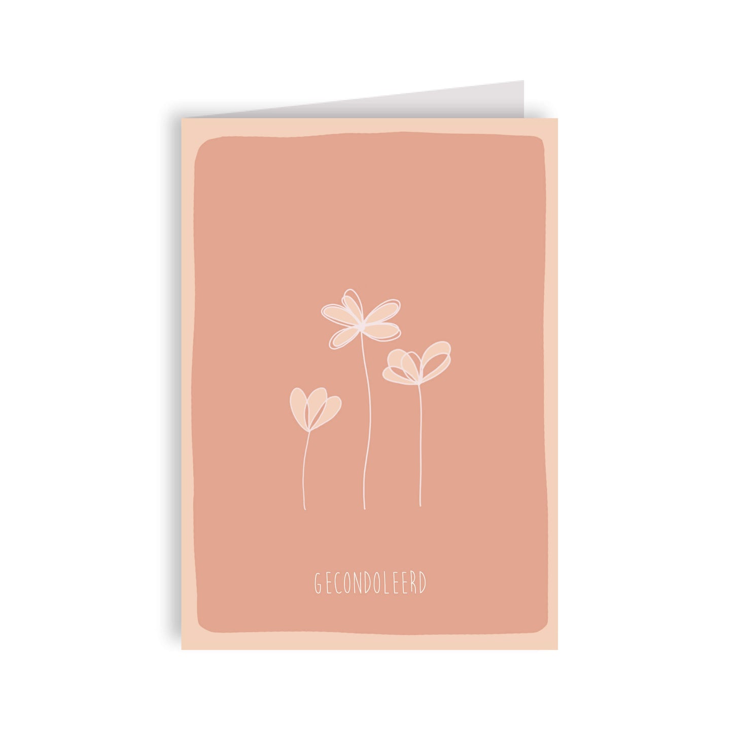 Wenskaart bloemen - Gecondoleerd