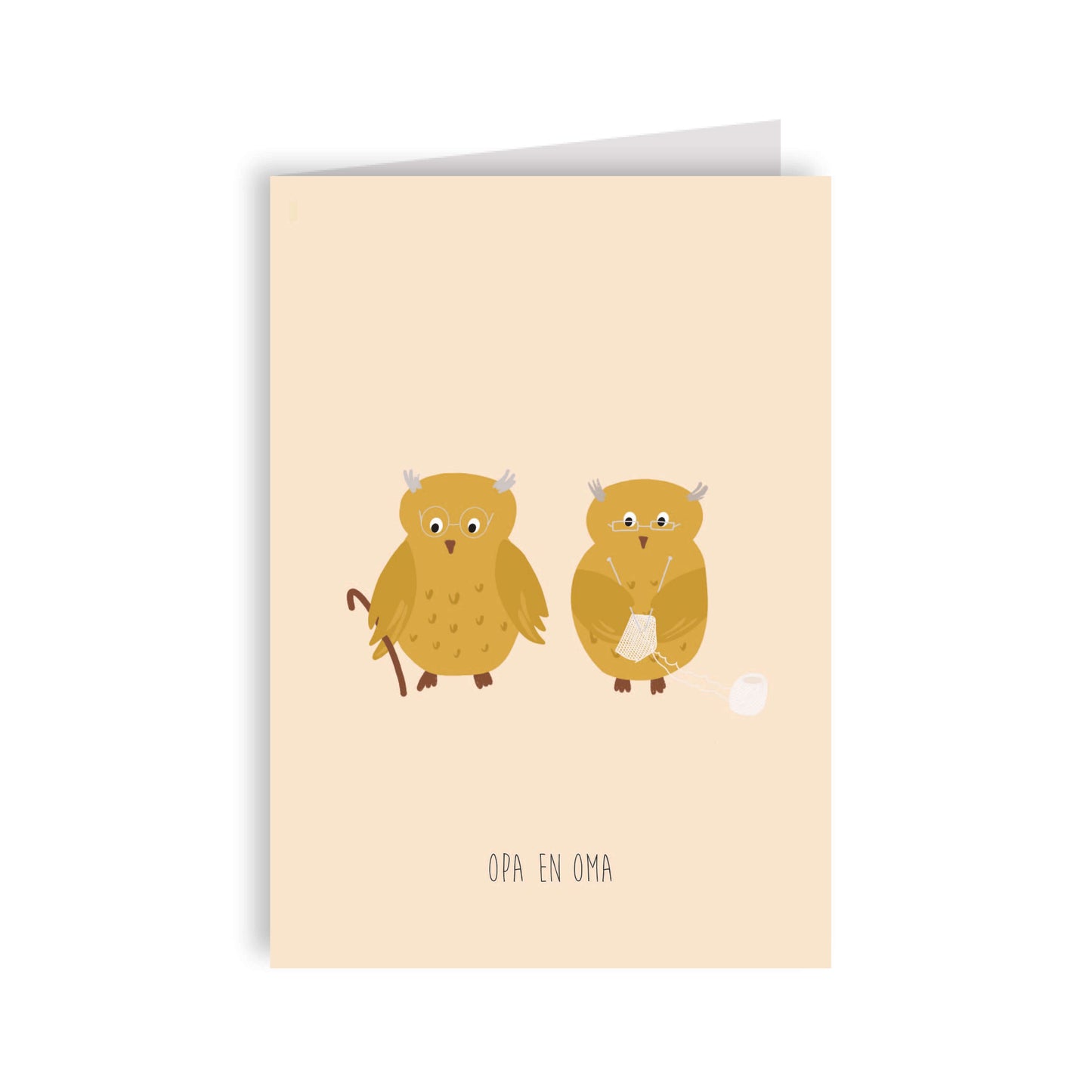 Wenskaart uil - Opa en oma