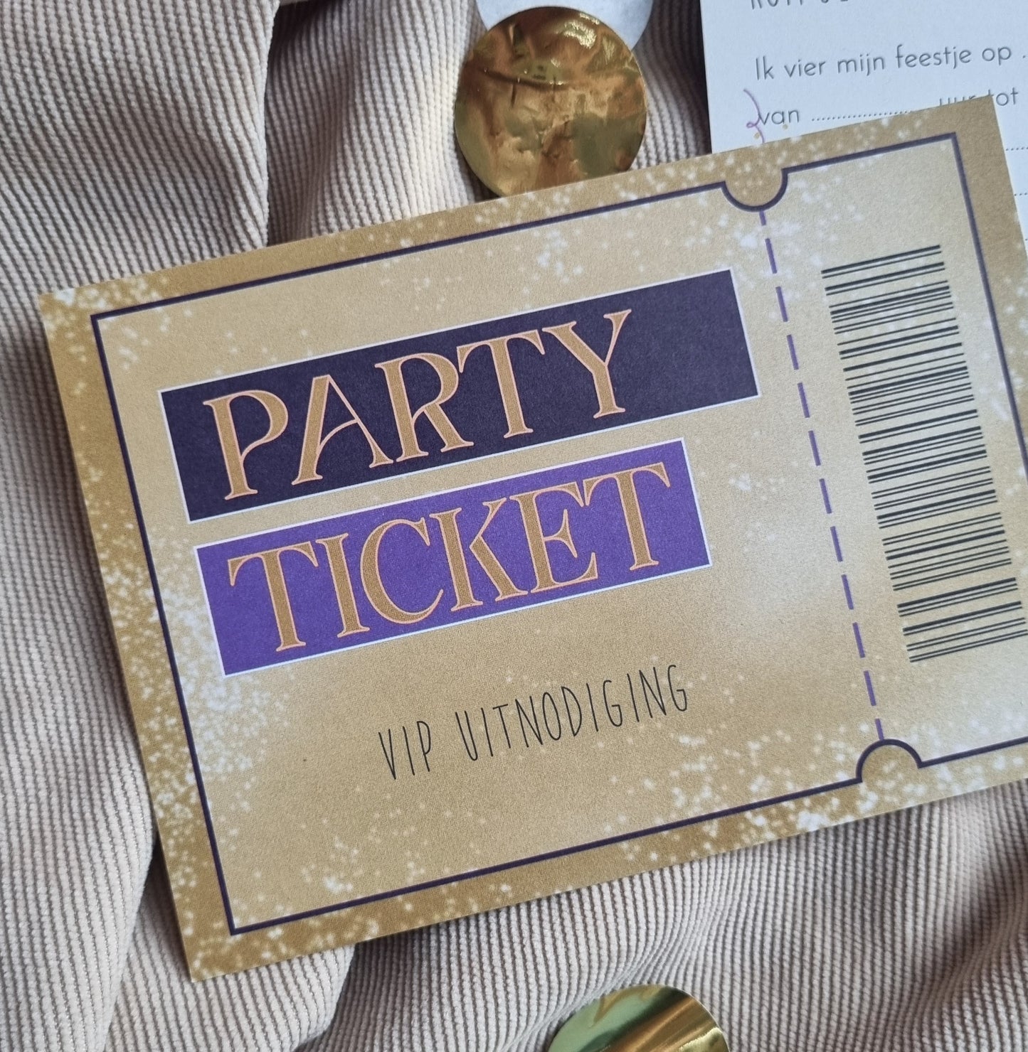 Uitnodiging kinderfeestje - Party ticket (6 stuks)