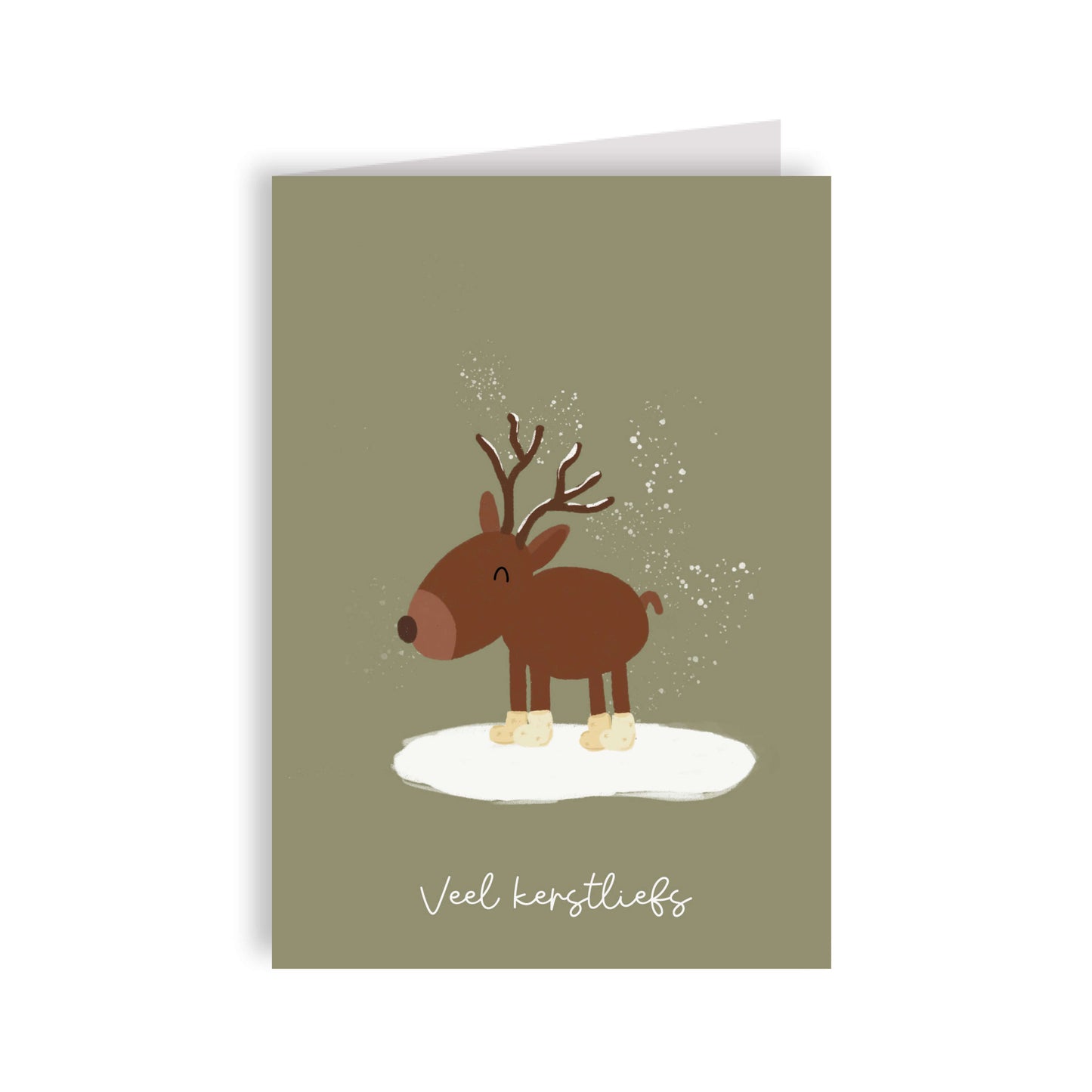 Wenskaart kerst - Rendier