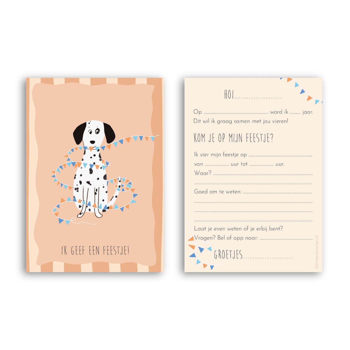 Uitnodiging kinderfeestje - Dalmatiër (6 stuks)