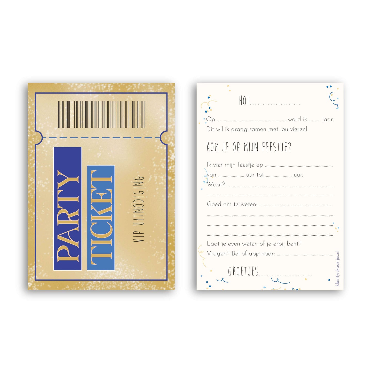 Uitnodiging kinderfeestje jongens - Party ticket (6 stuks)