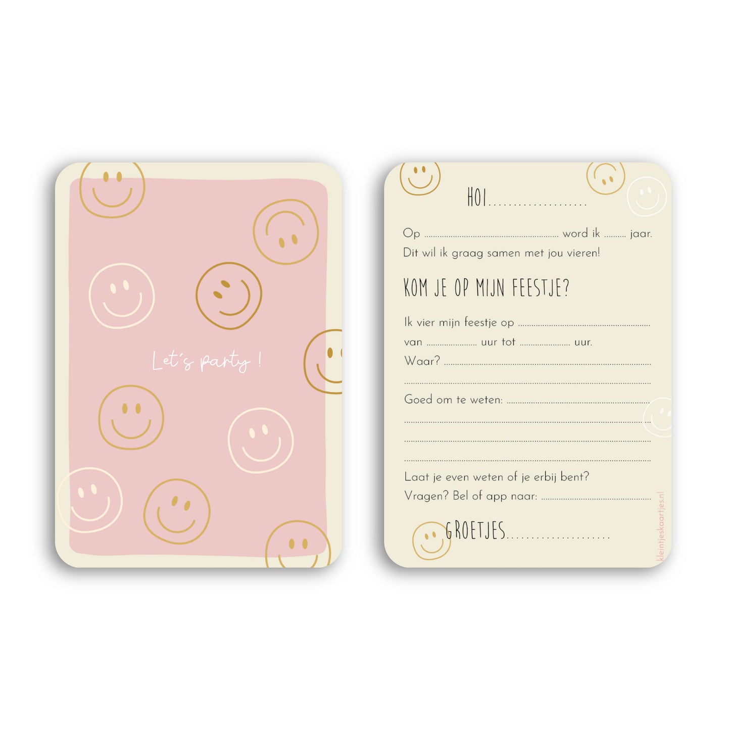 Uitnodiging kinderfeestje - Smiley (6 stuks)