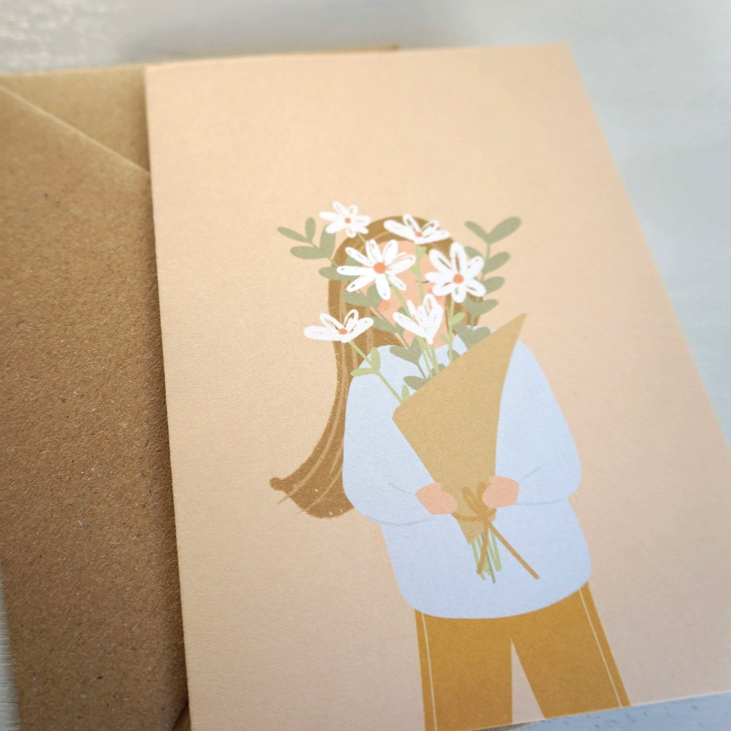 Wenskaart bloemen - Boeket blanco