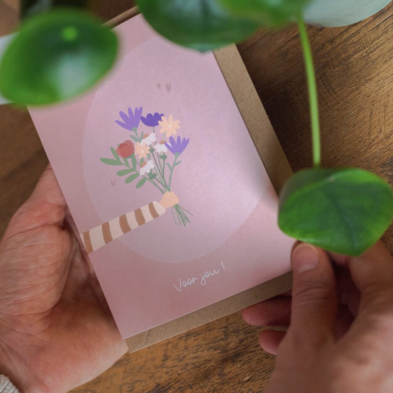 Wenskaart bloemen - Boeket