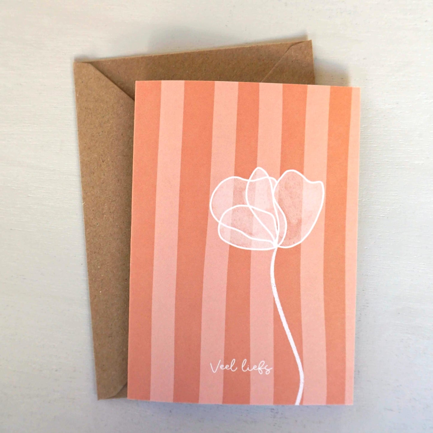 Wenskaart bloemen - Liefs
